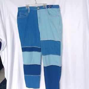 Hollister Jeans, Patchwork, Vintage Straight Leg, Ultra High-rise, Sz 19L